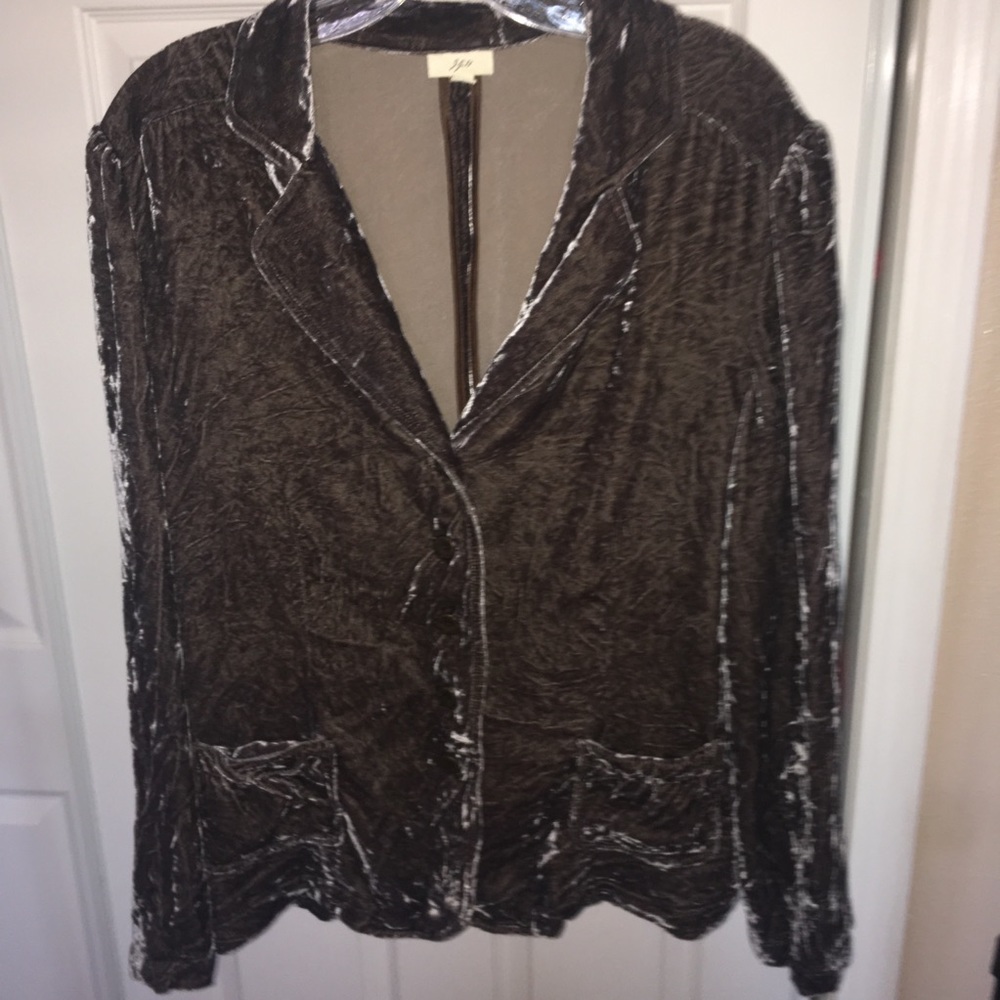 J. Jill button up brown jacket 21% silk size L